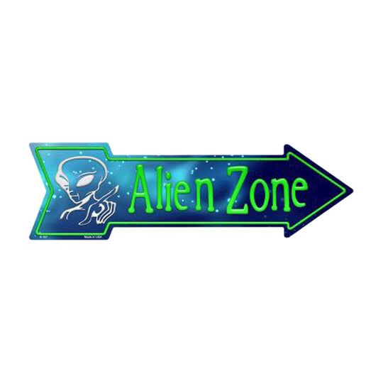 Smart Blonde Home Decorative Alien Zone Novelty Metal Arrow Sign A-187